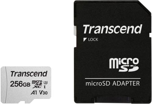 Card de memorie transcend microsdxc/sdhc 300s 256gb u3 v30 a1 + adaptor