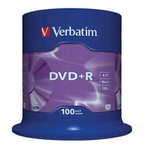 Verbatim Dvd+r 16x 4.7gb azo matt spindle 100