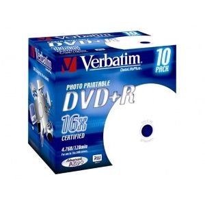 Verbatim Dvd-r azo printable 16x 4.7gb jewel case 10 pret pe bucata