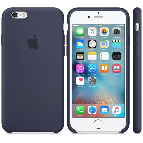 Husa apple silicone case pentru iphone 6s albastru midnight