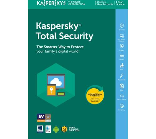 Kaspersky total security licenta electronica 1 an 5 echipamente renew