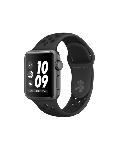 Smartwatch apple watch nike+ series 3 gps 38mm carcasa space grey aluminium bratara anthracite/black nike sport band