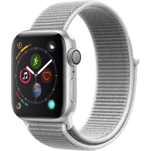 Smartwatch apple watch series 4 gps 40mm carcasa silver aluminium bratara seashell sport loop