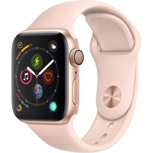 Smartwatch apple watch series 4 gps 44mm carcasa gold aluminium bratara pink sand sport band