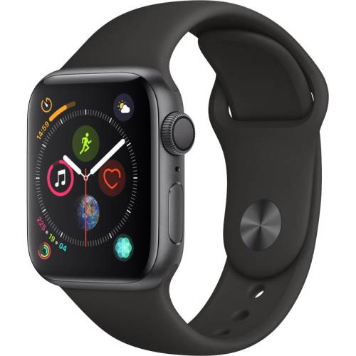 Smartwatch apple watch series 4 gps 44mm carcasa space grey aluminium bratara black sport band
