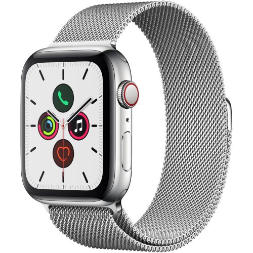 Smartwatch apple watch series 5 gps + cellular 44mm 4g carcasa stainless stell bratara stainless steel milanese