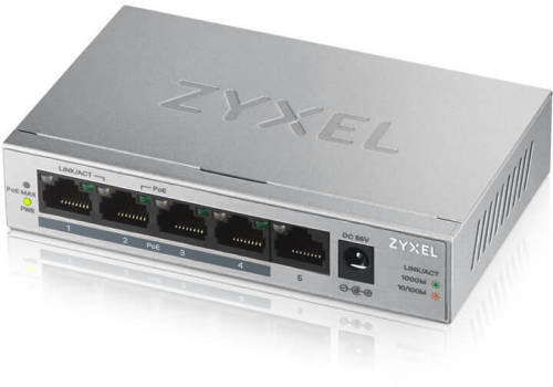 Switch zyxel gs1005hp fara management cu poe 5x1000mbps-rj45