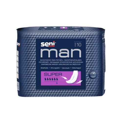 Absorbante urologice pentru incontinenta urinara barbati - seni man super incontinence pads for men, 10 buc