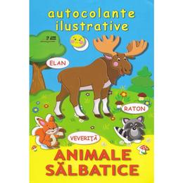 Animale salbatice. autocolante ilustrative, editura biblion