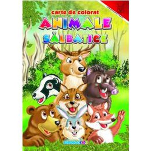 Animale salbatice - carte de colorat, editura eurobookids