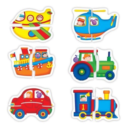 Baby puzzles: set de 6 puzzle-uri transport - 2 piese
