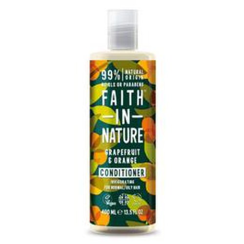 Balsam de par cu grapefruit si portocale pentru par normal/gras faith in nature 400 ml