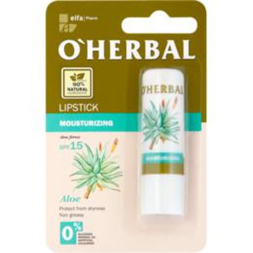 O'herbal Balsam hidratant pentru buze cu extract de aloe spf 15 o'herbal, 4.8g