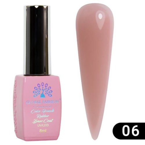 Base coat color french, global fashion, 8 ml, nude 06