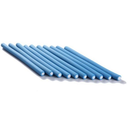 Bigudiuri flexibile albastre 1.4 x 23 cm ihair keratin, 10 buc