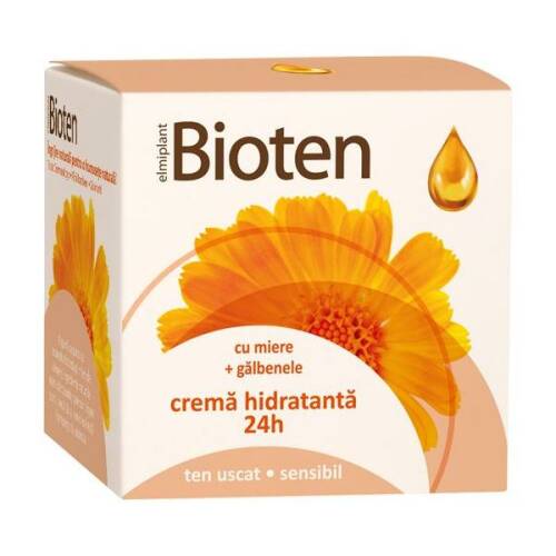 Bioten crema hidratanta 24h ten uscat si sensibil elmiplant, 50ml