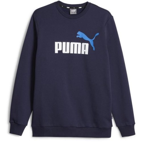 Bluza barbati puma ess 2 col big logo crew fl 58676207, l, albastru