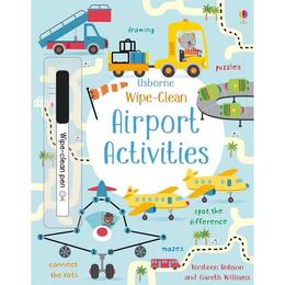 Usborne Publishing Carte cu activitati scrie si sterge wipe clean airport activities editura usborne