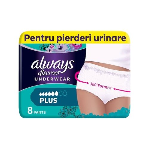 Chiloti pentru incontinenta urinara - always discreet underwear plus, marimea l, 8 buc