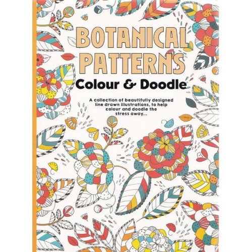 Colour therapy, botanical patterns. carte de colorat antistress, modele botanice