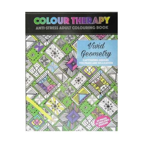 Colour therapy, vivid geometry. carte de colorat antistress, geometrie vie