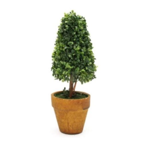 Copac decorativ artificial in ghiveci ceramic oem, verde, 38 cm