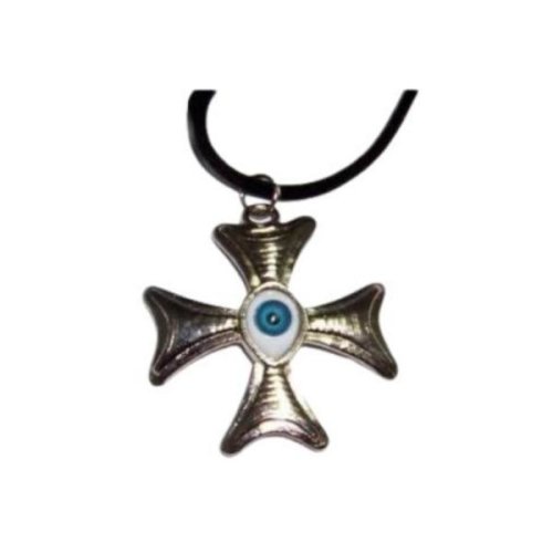 Astromagie Cruce greceasca cu ochiul lui horus pe siret negru