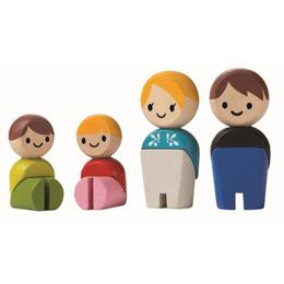 Familia de papusi - set de figurine din lemn