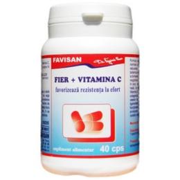 Fier + vitamina c favisan, 40 capsule