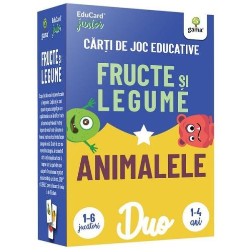 Fructe si legume. animalele - carti de joc educative, editura gama