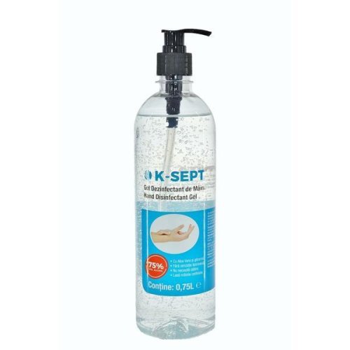 Gel dezinfectant maini k-sept biocid alcool 75%, 750 ml