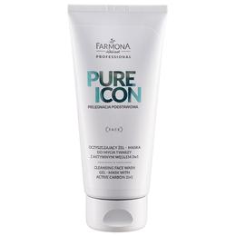 Gel-masca pentru curatare cu carbune activ 2 in 1 - farmona pure icon cleansing face wash gel mask with active carbon 2 in 1, 200ml