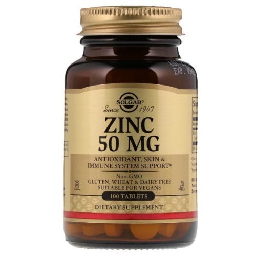 Gluconat de zinc 50 mg solgar, 100 comprimate