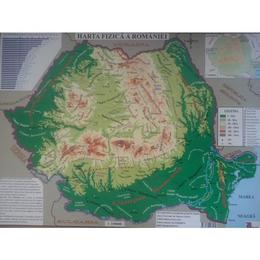 Harta fizica a romaniei + harta administrativa a romaniei 1:2.300.000, editura carta atlas