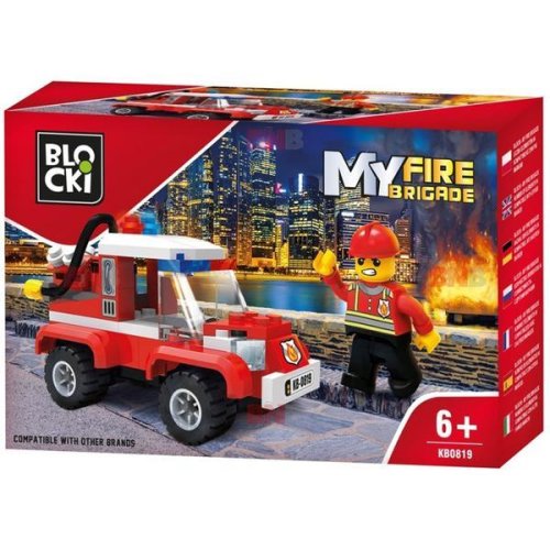 Joc de construit, masina interventie pompieri, 84 piese, 7toys