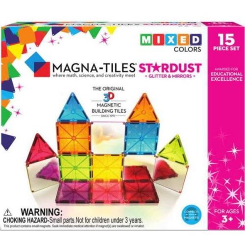 Magna-tiles Magna - tiles stardust cu sclipici si oglinzi (15 piese), 7toys
