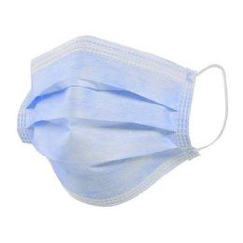 1 Wor Masca medicala de unica folosinta albastra, 3 pliuri, 3 straturi cu elastic - blue medical face mask 50 buc
