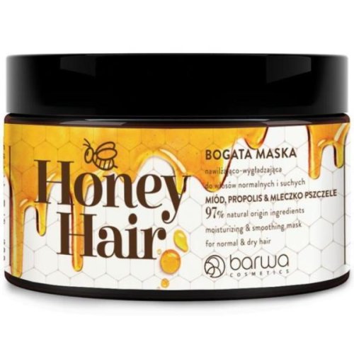 Masca par honey hair pentru par normal si uscat, cu laptisor de matca, miere si propolis barwa cosmetics 220 ml 