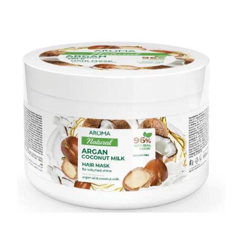 Masca pentru volum si stralucire cu argan si lapte cocos - aroma natural argan coconut milk hair mask for volume shine, 450 ml