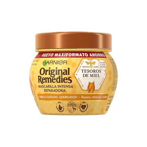 Masca reparatoare cu miere pentru par deteriorat - garnier fructis original remedies mascarilla intensa reparadora tesoros de miel cabello danado, quebradizo, 300 ml