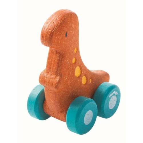 Plan Toys Masinuta dinozaur culoare portocaliu