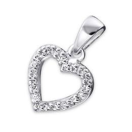Pandantiv din argint in forma de inima cu pietre din zirconiu, white zirkoniu, adorabel