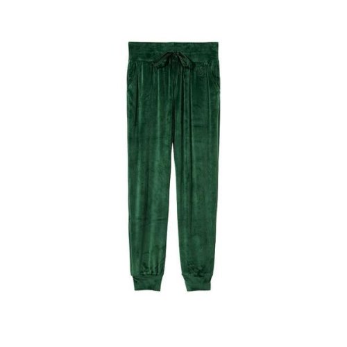 Pantaloni dama, victoria's secret, velour jogger, verde, s intl
