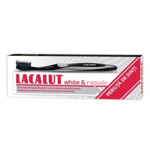 Pasta de dinti - lacalut white   repair, 75 ml + periuta de dinti lacalut black edition