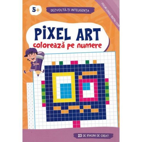 Pixel art. coloreaza pe numere 5 ani+, editura alias
