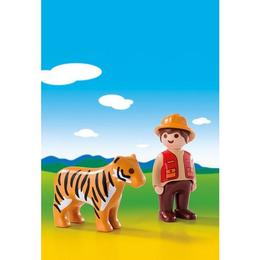 Playmobil 1.2.3 - ingrijitorul atent astazi supravegheaza tigrul
