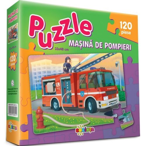 Nedefinit Puzzle - masina de pompieri 120 piese