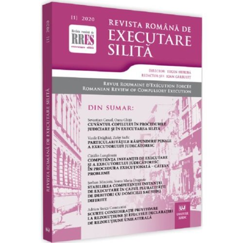 Revista romana de executare silita nr.1/2020, editura universul juridic