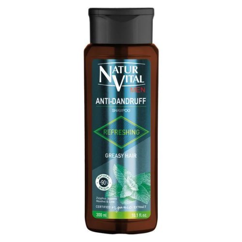 Naturvital Sampon energizant barbati antimatreata pentru par si scalp gras, natur vital refreshing anti-dandruff shampoo, 300 ml