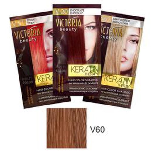 Sampon nuantator cu keratina camco victoria beauty keratin therapy, nuanta v60 dark blonde, 40ml